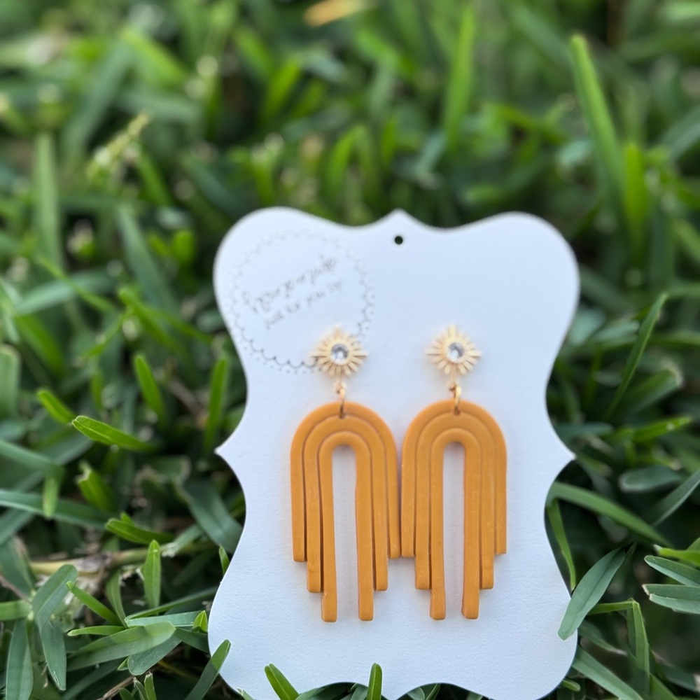 Sunburst Arch Dangle Earrings